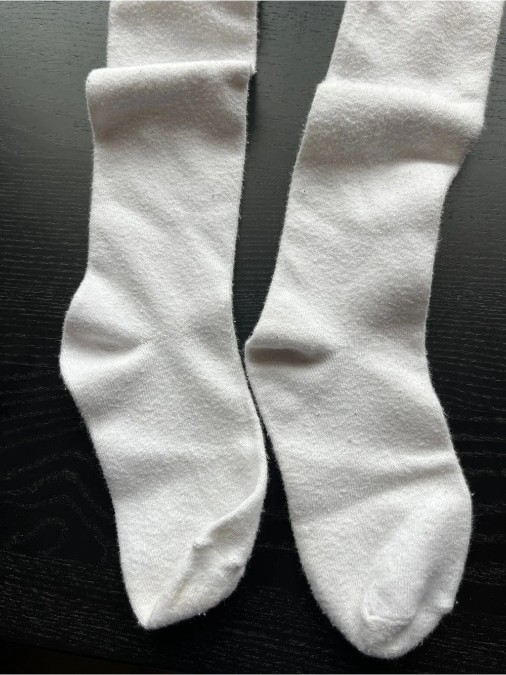 Girls White Knit Tights Size 12-14 Full Length Cozy Warm Stretch Stockings